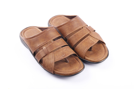 Indian Made Footwear Isolated on Whiteの写真素材