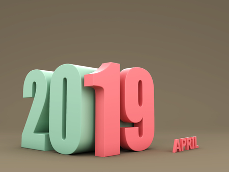 New Year 2019 - 3D Rendered Imageの写真素材