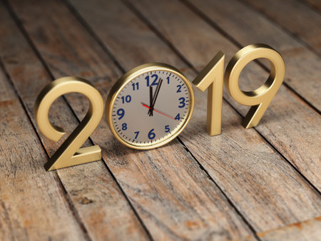 New Year 2019 - 3D Rendered Image