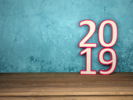 New Year 2019 - 3D Rendered Imageの写真素材