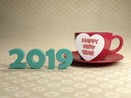 New Year 2019 - 3D Rendered Image