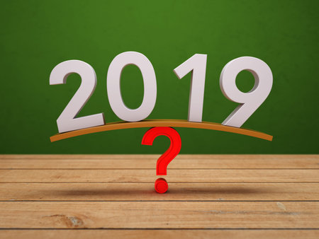 Happy New Year 2019 - 3D Rendered Image
