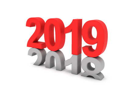 New Year 2019 - 3D Rendered Imageの写真素材