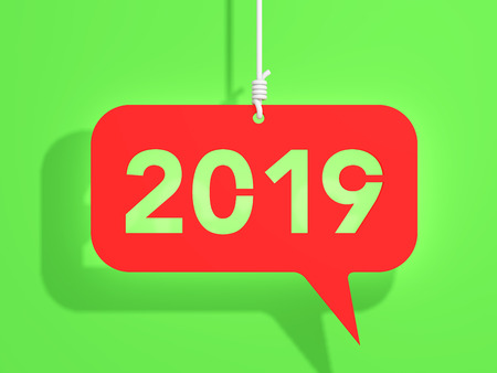 New Year 2019 Creative Design Vintage Concept - 3D Rendered Imageの写真素材