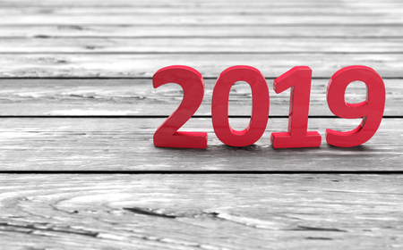 New Year 2019 Creative Design Vintage Concept - 3D Rendered Imageの写真素材