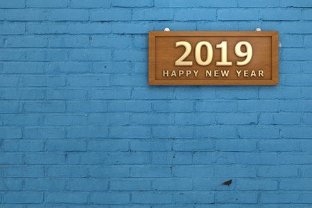 New Year 2019 Creative Design Concept - 3D Rendered Image