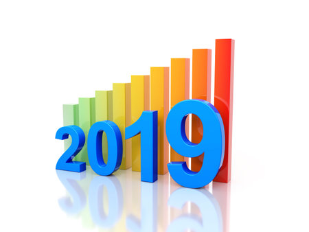 New Year 2019 Creative Design Concept - 3D Rendered Image