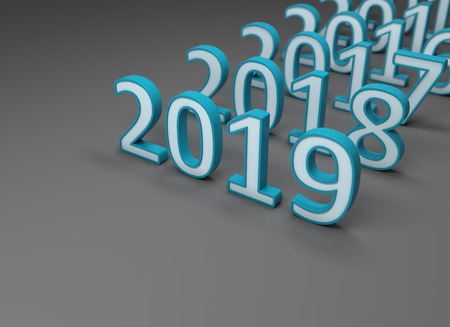 New Year 2019 Creative Design Concept - 3D Rendered Imageの写真素材