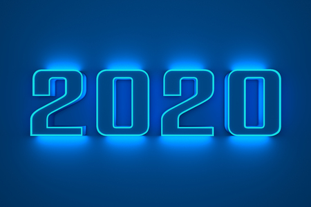 New Year 2020 Creative Design Concept - 3D Rendered Imageの写真素材