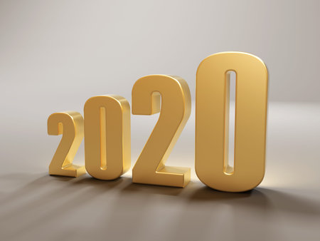 New Year 2020 Creative Design Concept - 3D Rendered Image