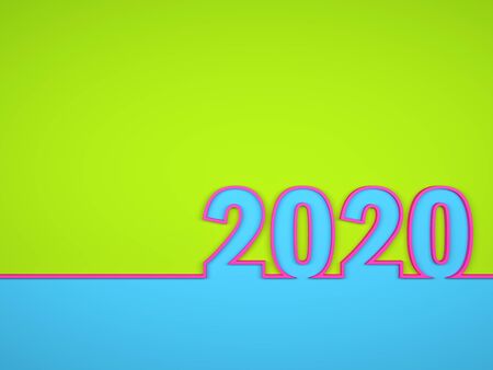 New Year 2020 Creative Design Concept - 3D Rendered Imageの写真素材