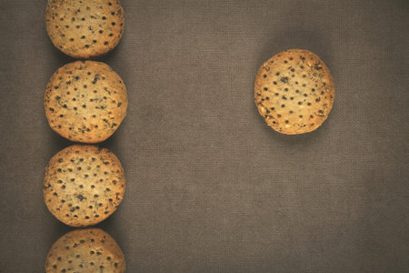 Indian home made ginger snap biscuitsの写真素材