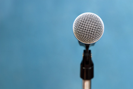 vintage wired microphoneの写真素材