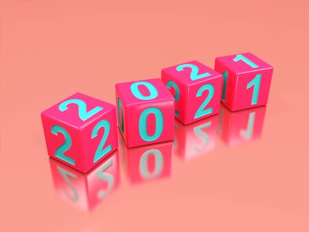 New Year 2021 Creative Design Concept - 3D Rendered Imageの写真素材