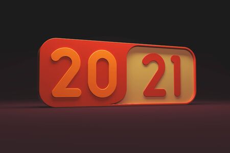 New Year 2021 Creative Design Concept - 3D Rendered Imageの写真素材