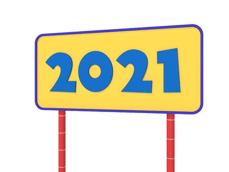 New Year 2021 Creative Design Concept - 3D Rendered Imageの写真素材