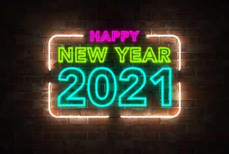 New Year 2021 Creative Design Concept - 3D Rendered Imageの写真素材