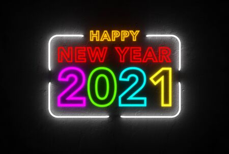 New Year 2021 Creative Design Concept - 3D Rendered Imageの写真素材