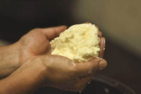 Indian home made butter preparationの写真素材