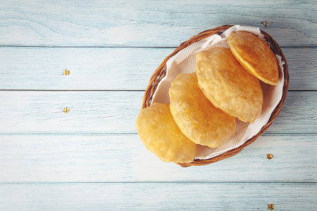 South Indian traditional food Poori or Puri
