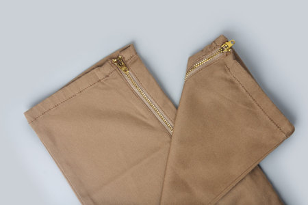 Indian made female cotton jeans pant isolated on gray background