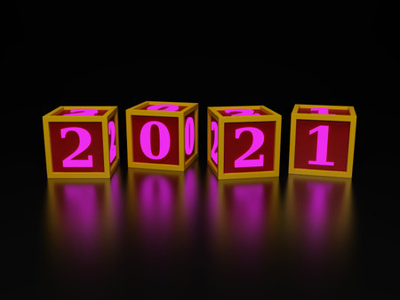 New Year 2021 Creative Design Concept - 3D Rendered Image