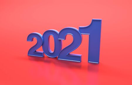 New Year 2021 Creative Design Concept - 3D Rendered Imageの写真素材