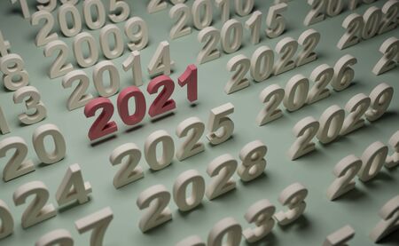New Year 2021 Creative Design Concept - 3D Rendered Imageの写真素材