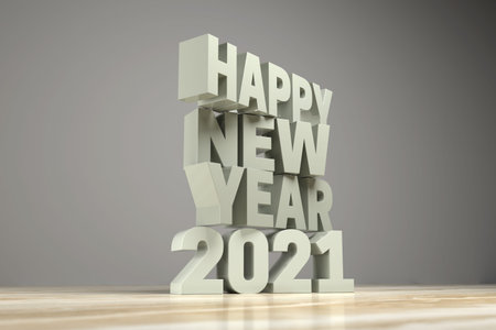 New Year 2021 Creative Design Concept - 3D Rendered Image