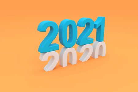 New Year 2021 Creative Design Concept - 3D Rendered Imageの写真素材