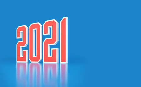 New Year 2021 Creative Design Concept - 3D Rendered Imageの写真素材