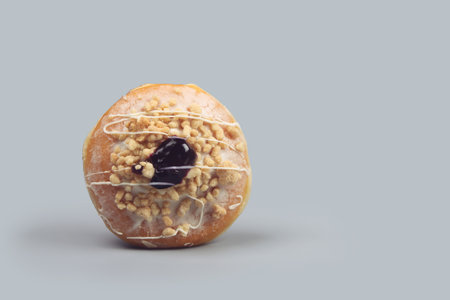 donut cakes isolated on gray backgroundの写真素材