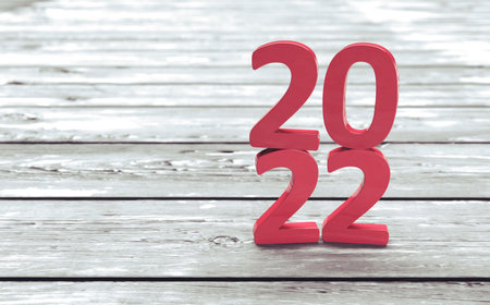 New Year 2022 Creative Design Concept - 3D Rendered Imageの写真素材