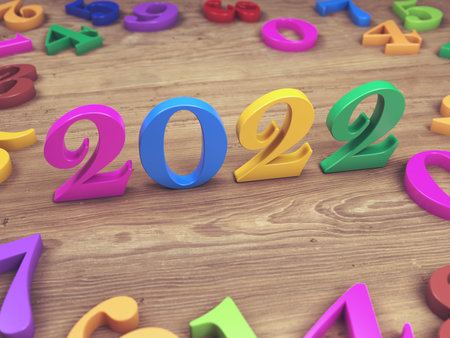New Year 2022 Creative Design Concept - 3D Rendered Image