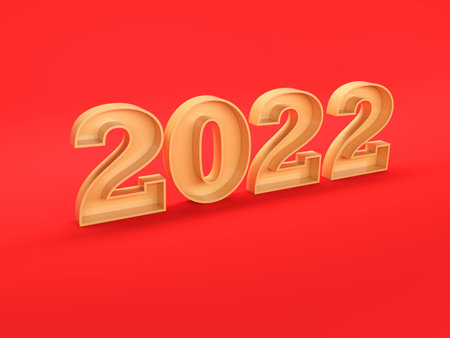New Year 2022 Creative Design Concept - 3D Rendered Image