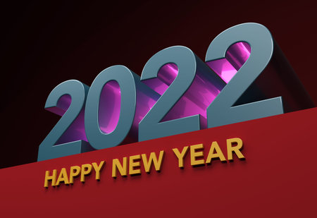 New Year 2022 Creative Design Concept - 3D Rendered Image