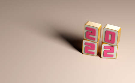 New Year 2022 Creative Design Concept - 3D Rendered Imageの写真素材