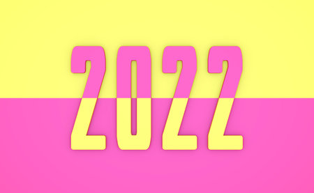 New Year 2022 Creative Design Concept - 3D Rendered Imageの写真素材
