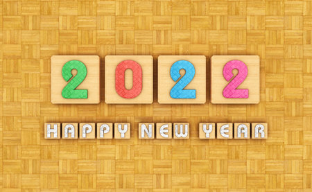 New Year 2022 Creative Design Concept - 3D Rendered Image