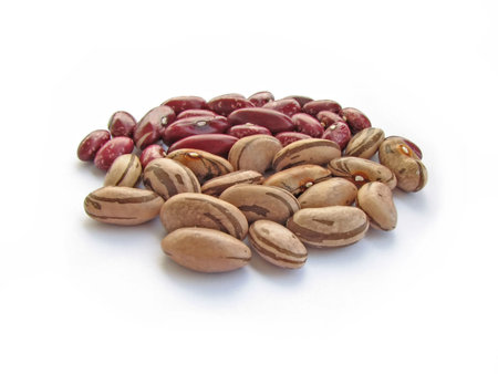 Two types of dry beans isolated on white
