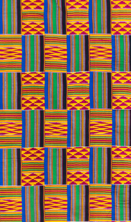 Kente cloth texture, the traditional garment worn by Akans and Ashanti kingtom