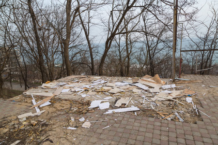 Remains of demolished structure in odessa, ukraine.