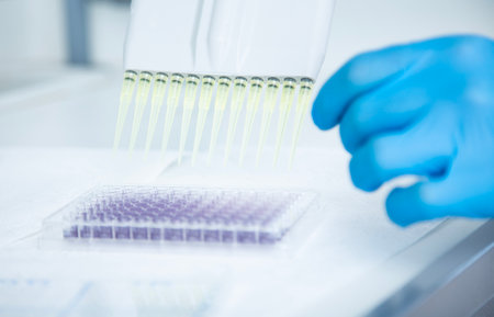 cell culture at the medicine, medical and cell culture laboratoryの写真素材