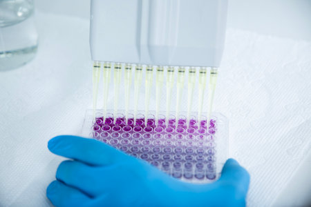 cell culture at the medicine, medical and cell culture laboratoryの写真素材