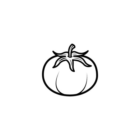 Drawing of single fresh tomato, vectorのイラスト素材