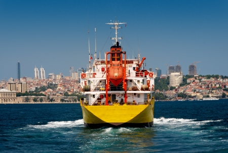 A cargo ship in Istanbulの写真素材