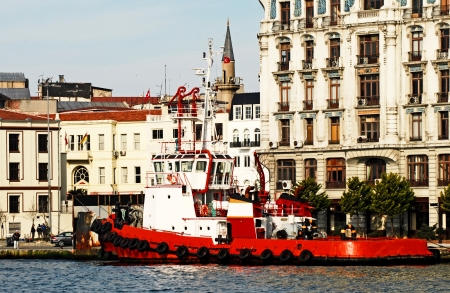 fire boatの写真素材