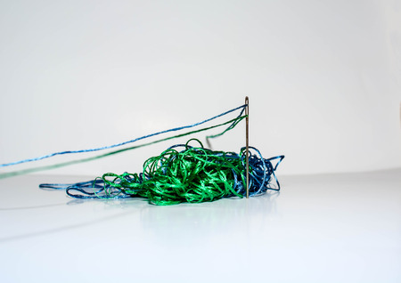 Needle thread-embroidery stitchの写真素材