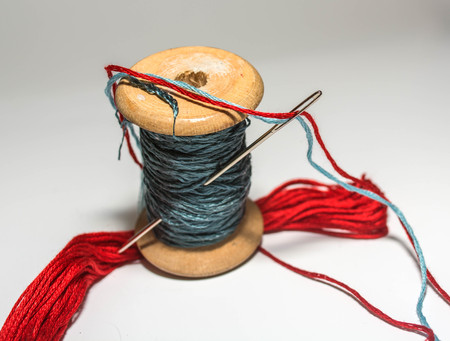 Needle thread-embroidery stitchの写真素材