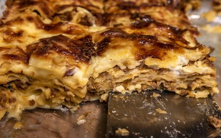 a wonderful lasagna prepared at homeの写真素材